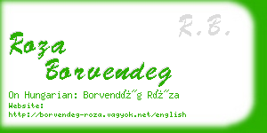 roza borvendeg business card